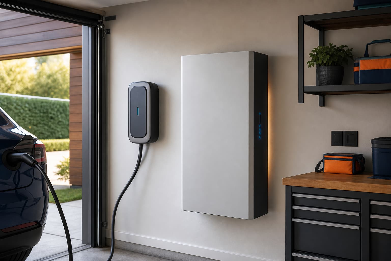 Batterie de stockage & borne de recharge